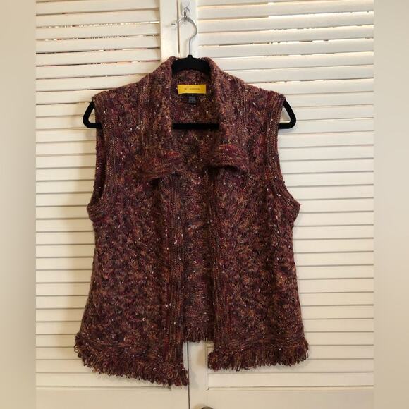 St. John Multicolor Slub Wool and Alpaca Knit Vest Size Small - Picture 2 of 10